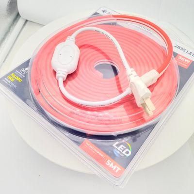 220V 36W 5mt/Roll IP65 Flexible Strip of Neon LED Single Color Strips with Plug