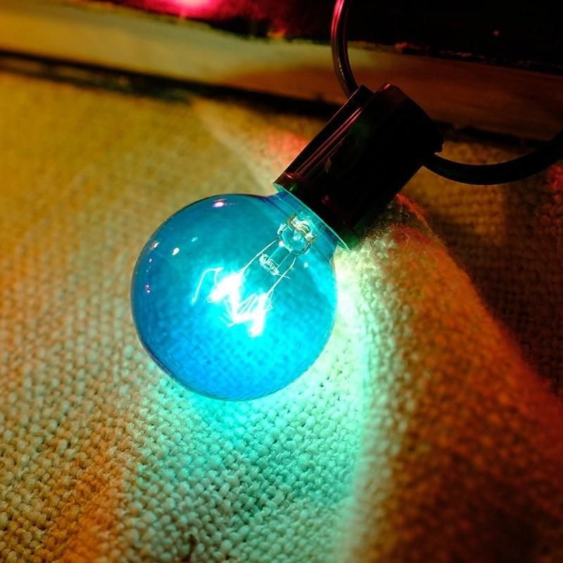 20 Lights Electric Outdoor Christmas String Lights Colored Globe G40 Bulbs String Lights