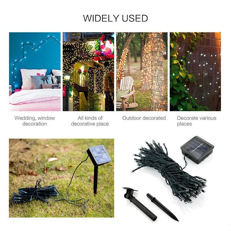 8 Modes 100/200 LEDs Solar String Light Outdoor Waterproof for Garden DEC Christmas Garland Solar Powered Lamp Fairy Strip Light