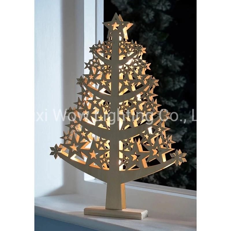 Star Christmas Tree Table Decoration Wood 50 Cm