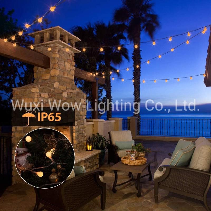 Globe String Light 2 Lighting Modes 16FT 40LEDs Ball IP65 Fairy Lights Battery Powered Decoractive for Indoor Outdoor Lighting