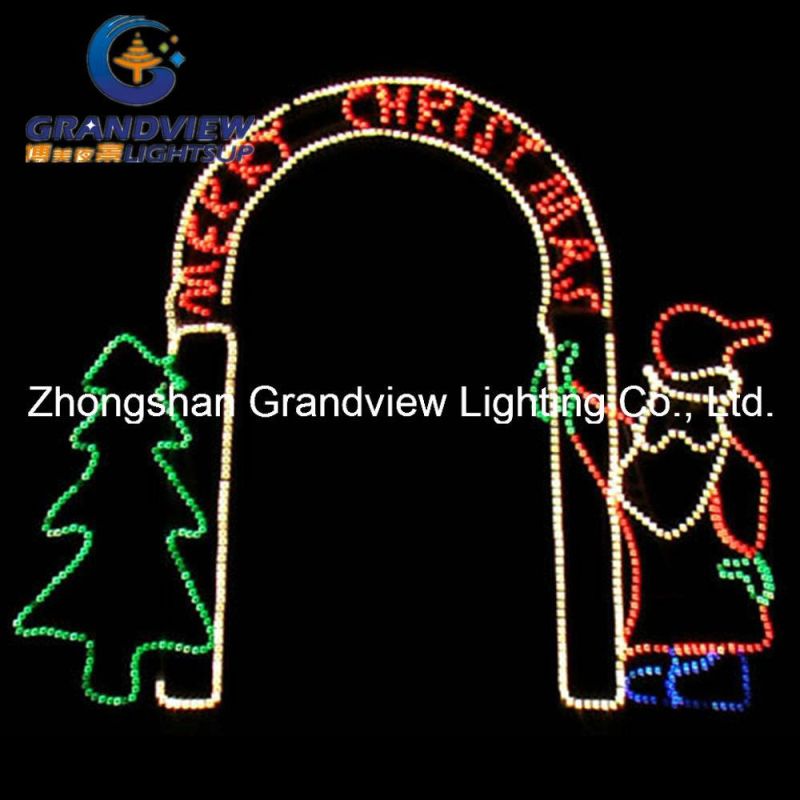 250cm Wide LED Santa Christmas Tree and Arch Door Motif Rope Lights