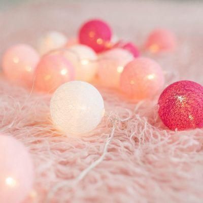 Thailand Cotton Thread Ball Lamp String LED Rattan Ball Lamp String Party Decoration Light for Wedding Holiday Party