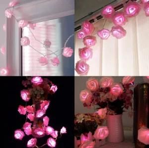 Wholesale Price LED 2m20LED Rose Battery Opearated Fairy Lights for Christmas Valentine&prime; Day Decoration