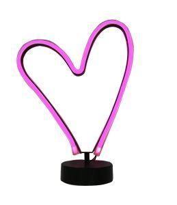 11.02X10.24inch Metal Heart Neon LED with Metal Base Light