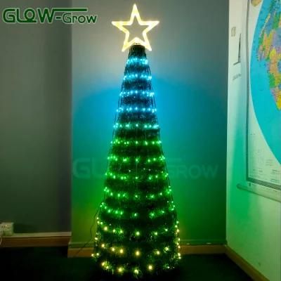 1.5m Xmas Tree LED Light RGB Pixel Christmas Tree with Remote Controller for Home Holiday Festival Decoration