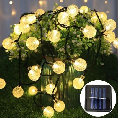 30 Bulbs 6.5m 8 Models Effect Waterproof Christmas Garden Lights Outdoor Decor Round Solar Power LED String Light