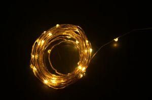10m Cuttable LED Copper Wire String Light Warm White/Powered by Solar