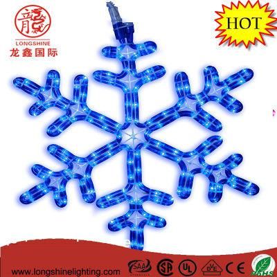 LED 16&quot; Snowflake Blue Flashing Mounting Hanging Rope Motif Chritmas Light