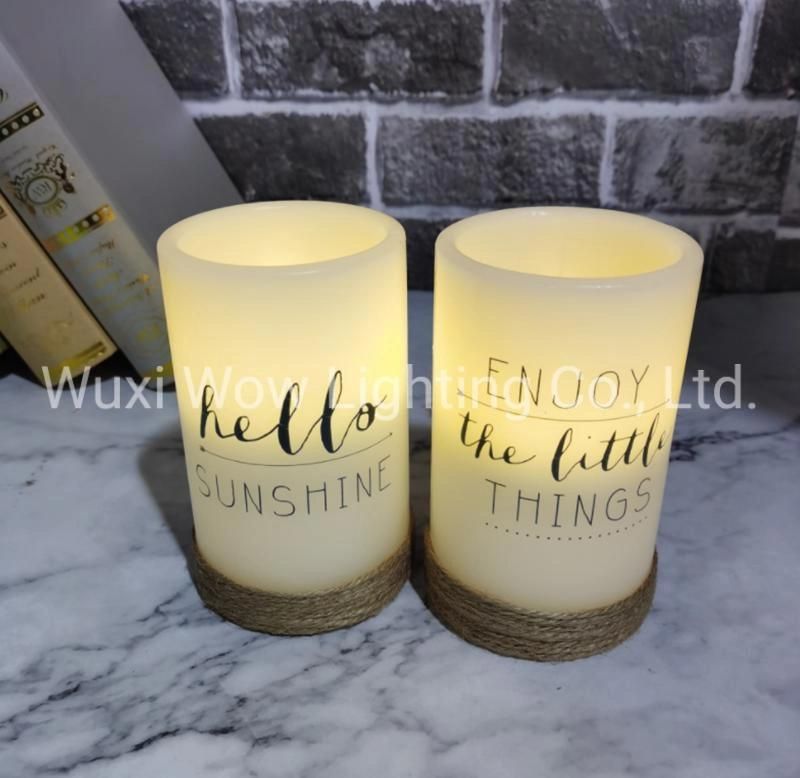 The Factory Directly Provides Two Letter Sets of Hemp Rope Style Remote Control Candle Lamp Romantic Birthday Wedding Christmas