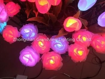 220V RGB LED Festival Outdoor Decoration Rose Flower Light