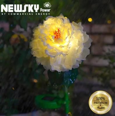 Art LED Metal Solar Powered Artificial Outdoor Solar Flower Garden Light