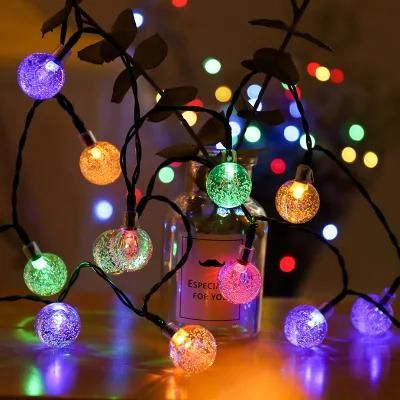 Solar String Lights Outdoor Crystal Globe Lights Waterproof Solar Powered Patio Lights for Garden Yard Porch Wedding Party Deco