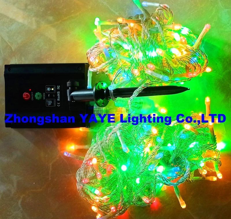 Yaye Hottest Sell Outdoor/Indoor Waterproof IP65 Rgby/RGB/R/Y/W/B/G Solar Decorative LED Christmas Holiday String Light for Home/ Garden/Street/ Yard/Party