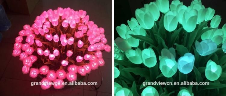 Waterproof 12V LED Ground Buried Stand Decoration RGB LED Rose Flower for Outdoor