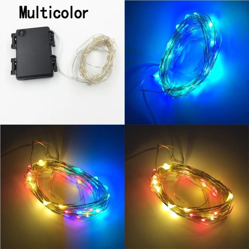 6m 60 LED 3AA Outdoor Battery Powered Timer LED Copper Wire String Fairy Light