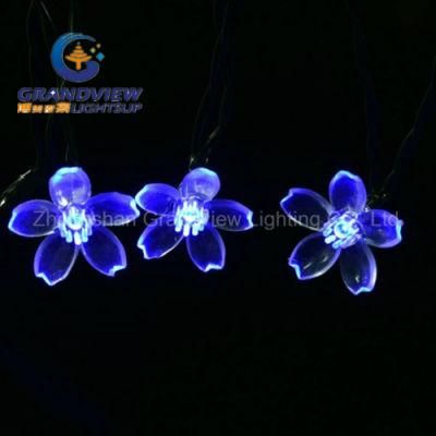 Blue Color Waterproof LED Christmas Light Sakura Shaped String Light