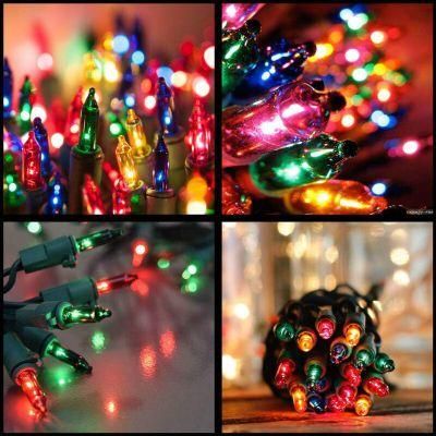 Christmas String Lights LED Commercial Grade Halloween String Light, 110V Green Wire Connectable for Outdoor and Indoor Tree Decorations