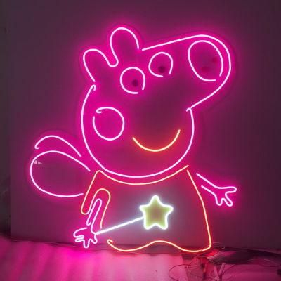 Creative Cartoon Light Signage Acrylic Back Board Flex Bar Decor Custom Neon Signs LED