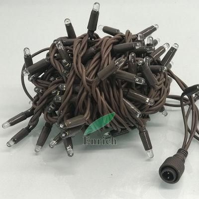 OEM Brown Cable IP68 LED Rubber String Light for Christmas Decoration
