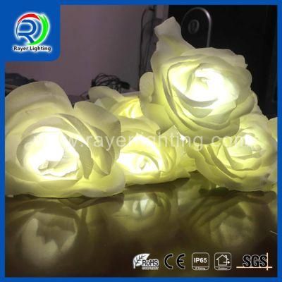 Outdoor Garden Decoration Christmas Light LED Artificial Flower Rose light