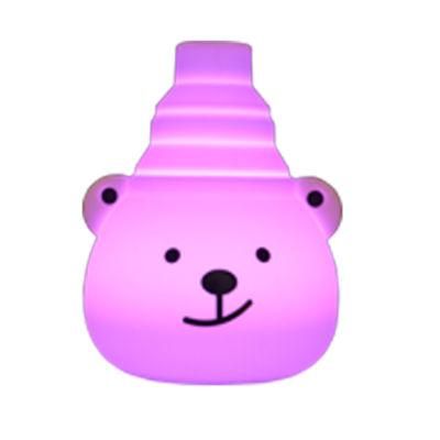 3D Night Light Colors Changeable Bear Shape Baby Choice Mini Size LED Kid&prime; S Toys Silicone Bedside Lamp for Children Baby