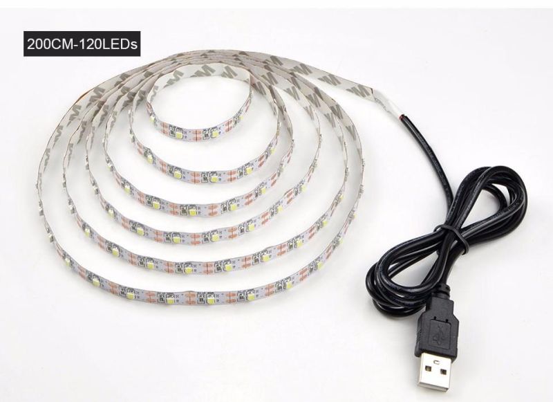 DC 5V USB 2835 LED RGB Strip Lamp RGB Book Light Bulb TV Background Decor Lighting Ribbon Desk Decor LED Lamp Tape 1m 2m 3m 4m 5m