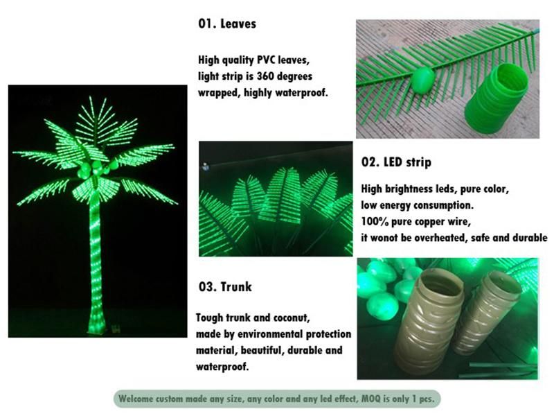 IP65 Customizable Outside LED Christmas Lights Garden Decorations Artificial Coconut Tree