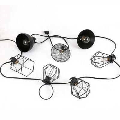 Outdoor Decoration Patio LED String Light with Steel Mesh Lampshade