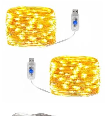 LED Copper Wire String Light USB 8mode Remote Control Decor Lights