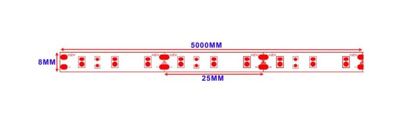White Color SMD2835 LED Ribbon LED Lighting Strip 16W with TUV FCC Ce for Decoration Light