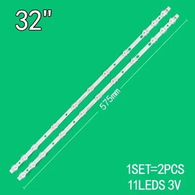 for Televisions Ves315wndl-01 Vestel 32 Inch 11LED 3V 575*12mm Set 2PCS Universal LED Strip Lights