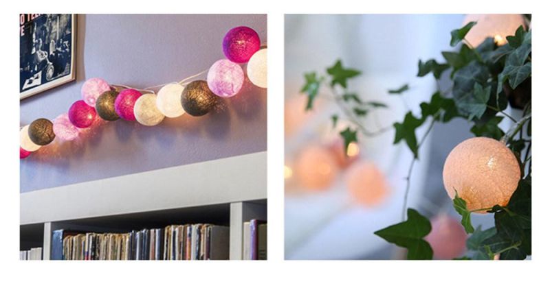 10 LED Cotton Ball String Light for Holiday Garland