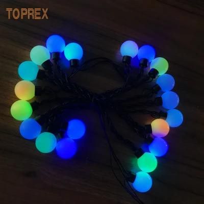 Toprex Decor Popular Wholesale Outdoor Festival RGB 40mm LED PE Ball String Lights