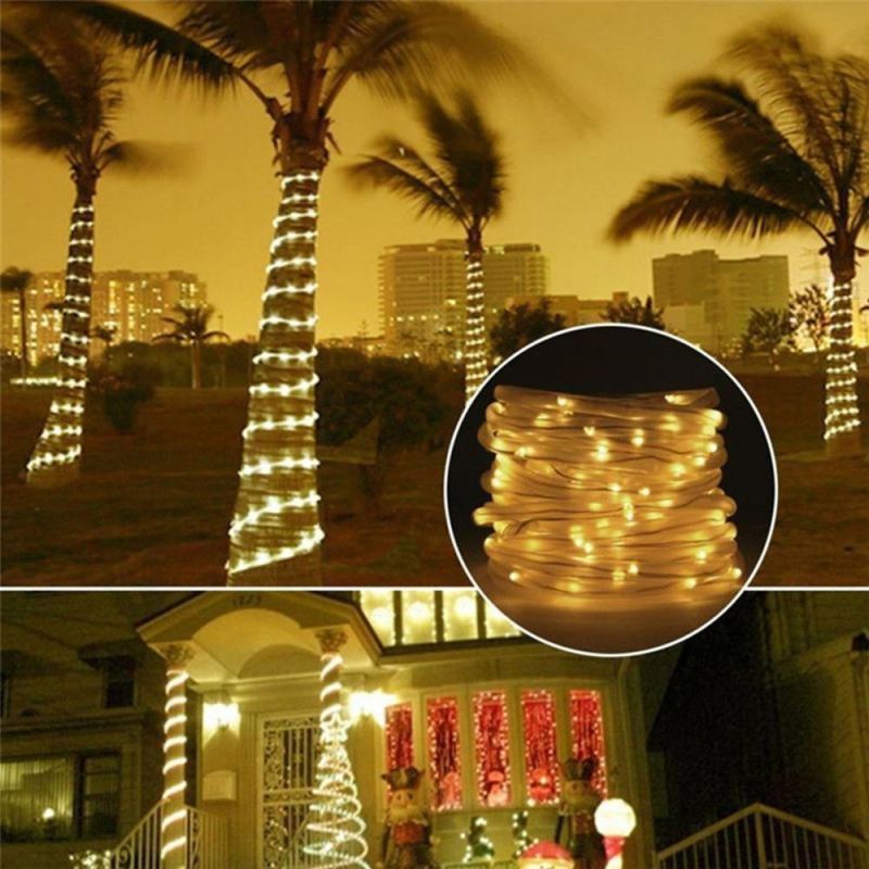 100 LEDs Solar Rope Tube String Light