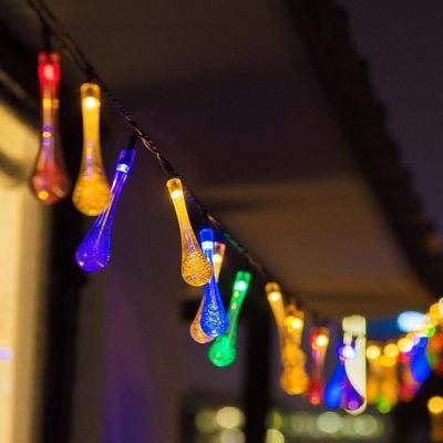 Solar String Lights Outdoor Crystal Globe Decorative Light Strings Waterproof Solar Powered Patio String Lights