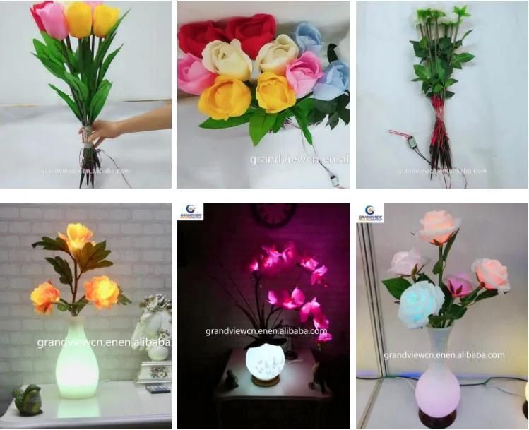 New Product LED Fancy White Rose Flower Lights, Artificial Flowers for Wedding Decoration Stand From China Supper