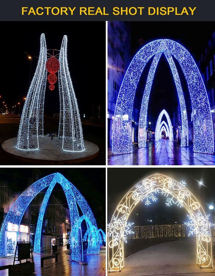 Colorful Outdoor Christmas Arch Light Festival and New Year Decorations