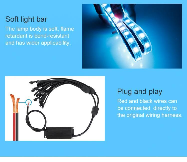 Customize 4PCS 3.3m WiFi LED Strip Light RGB Waterproof SMD 5050 DC12V RGB String Diode Flexible Ribbon WiFi Controller