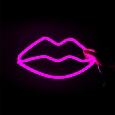 Fast Delivery Lighting Logo Advertising Acrylic Shop Bar Kissing Lips LED Acrylic Neon Custom Sign