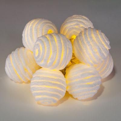 Warm White Cotton Ball Fairy String Lights for Wedding Outdoor Garden Decor