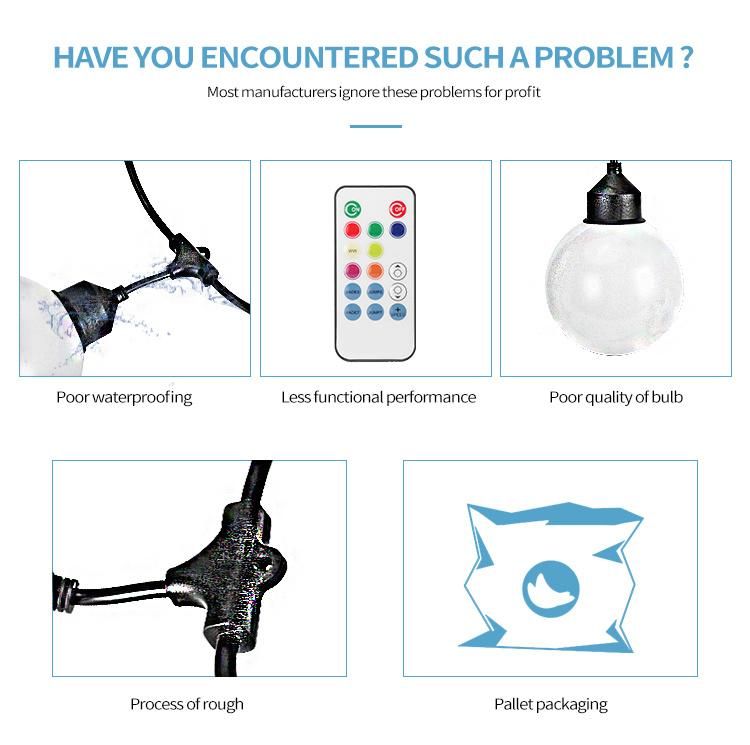 Waterproof RGB LED String Lights for Outdoor Decorative Lighting