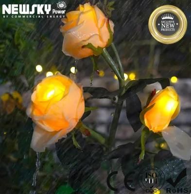 Newsky Power LED Rose Flower Lamps Landscape Garden Pathway Solar Light