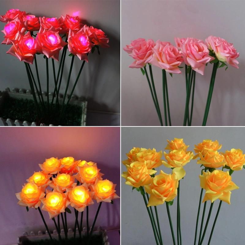 Simulation LED White Rose Flower Lights