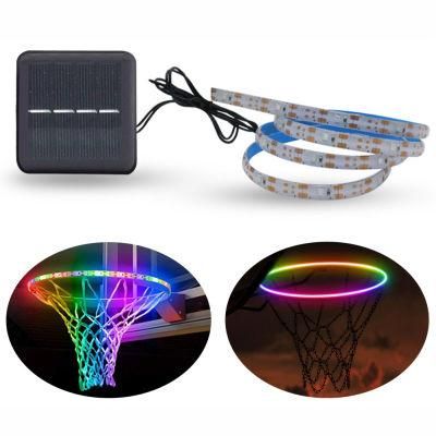 Outdoor Basket Hoop Solar Battery LED Strip Basket Rim Frame