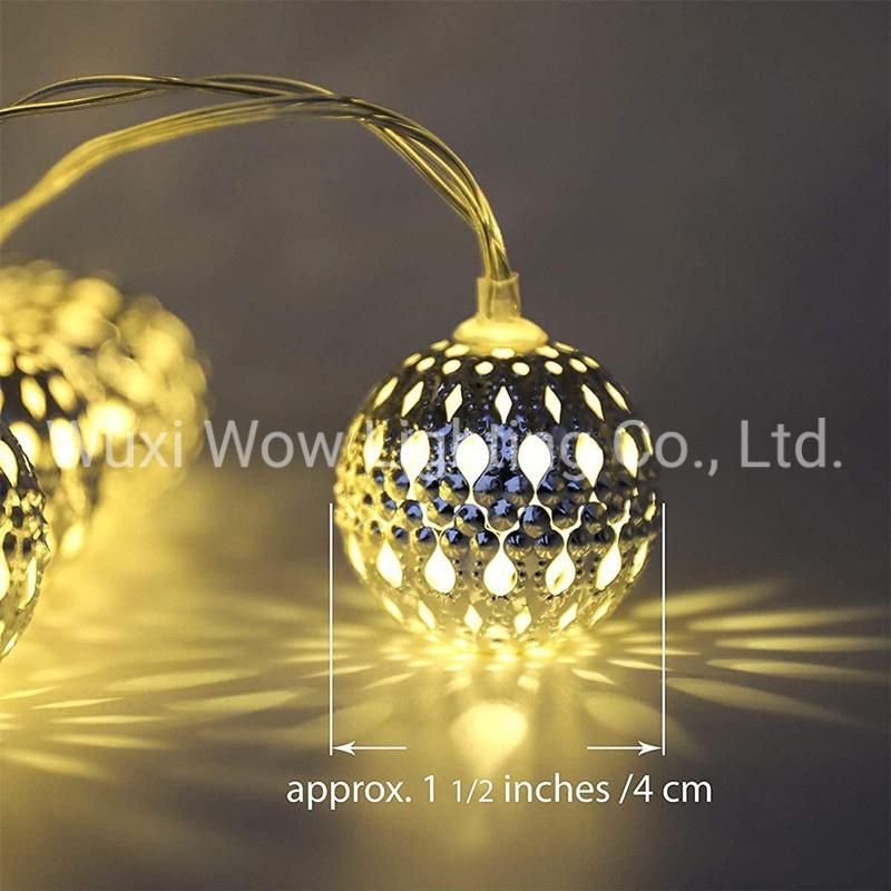 Ramadan Decorative Light Moroccan String Lights - 19.6FT 40 LEDs Battery Operated Sliver Moroccan Fairy Lights for Ramadan Decoration