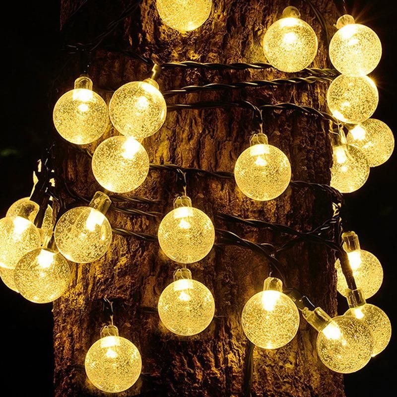 20/50LEDs Crystal Ball Solar LED Outdoor Garden Christmas Decoration Waterproof String Light