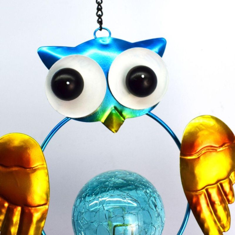 Owl Wind Chimes, Mom Grandma Gift, Solar Winds Chimes Windchime Outdoor Dé Cor, Yard Decorations LED Night Lights Wyz18488