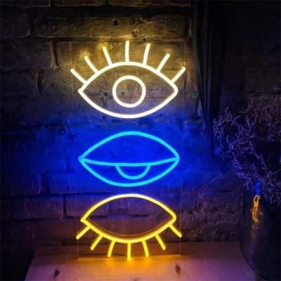 Promotion Hanging Decorative LED Neon Light Sign Acrylic Custom Eye Eye Eye LED Neon Signs