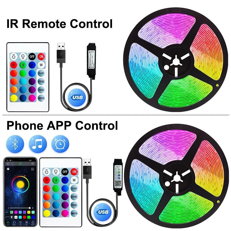 Bluetooth LED Strip/Rope Light RGB Flex Strip Light Kit with Remote Smart Music Color Changing